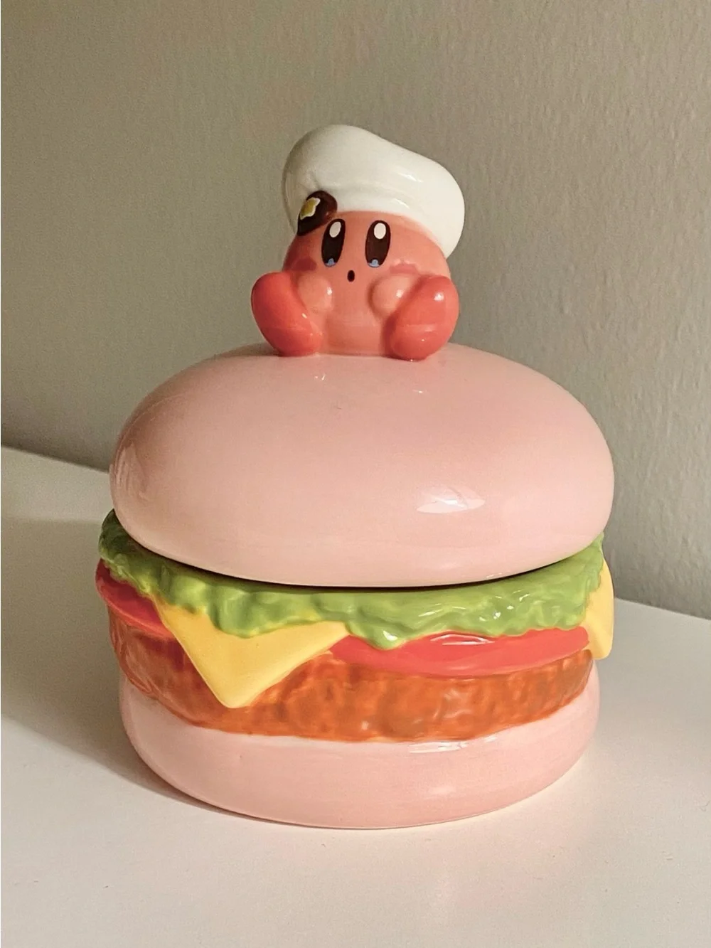 Kirby Cafe Burger Ceramic Trinket Dish Candy Bowl Cocotte Japan Exclusive